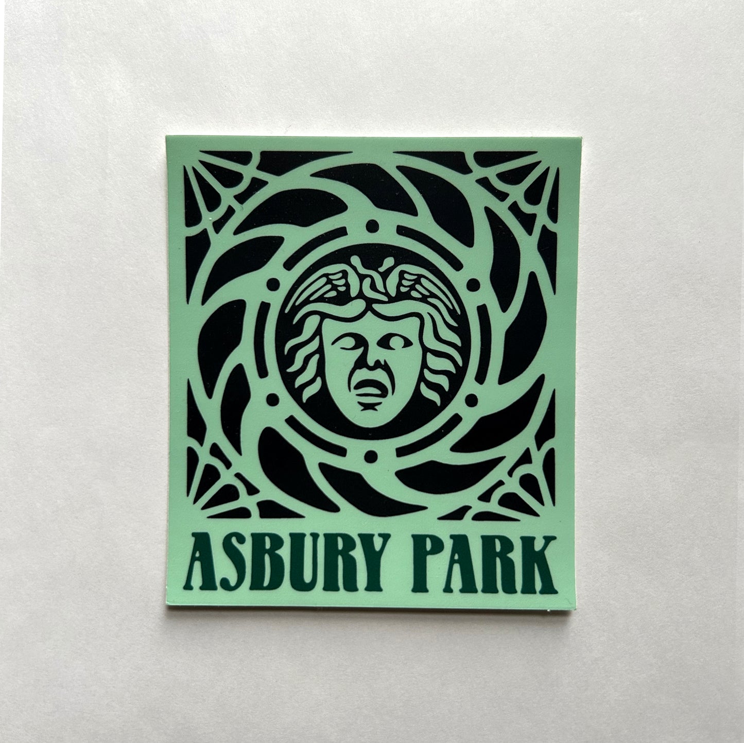 Asbury Park Vinyl Decal feat. Grotesque Face from the Boardwalk Carousel