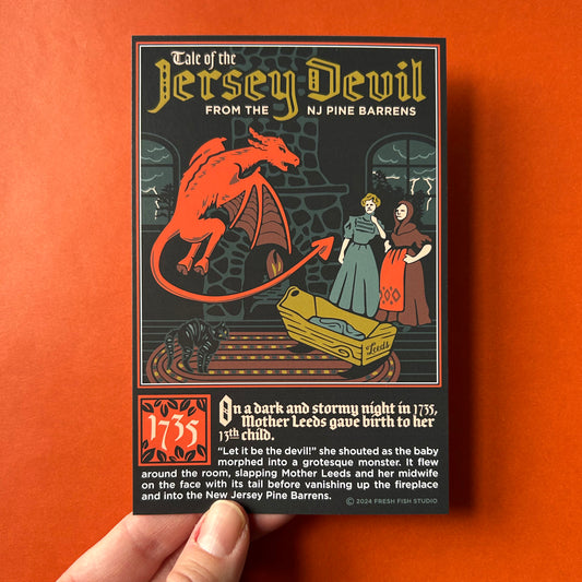 Postcard featuring The Birth of the Jersey Devil