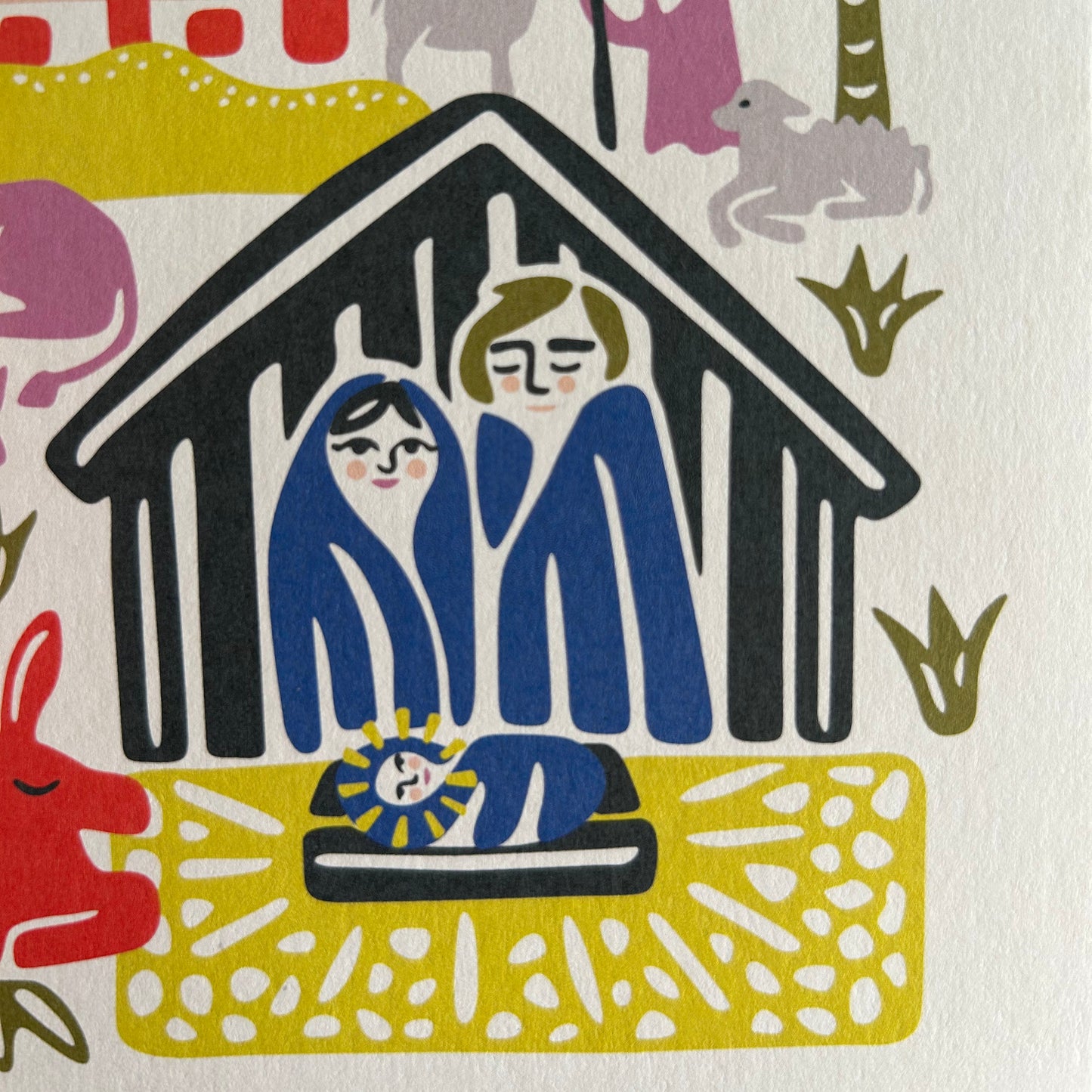 Greeting Card Featuring Modern Nativity