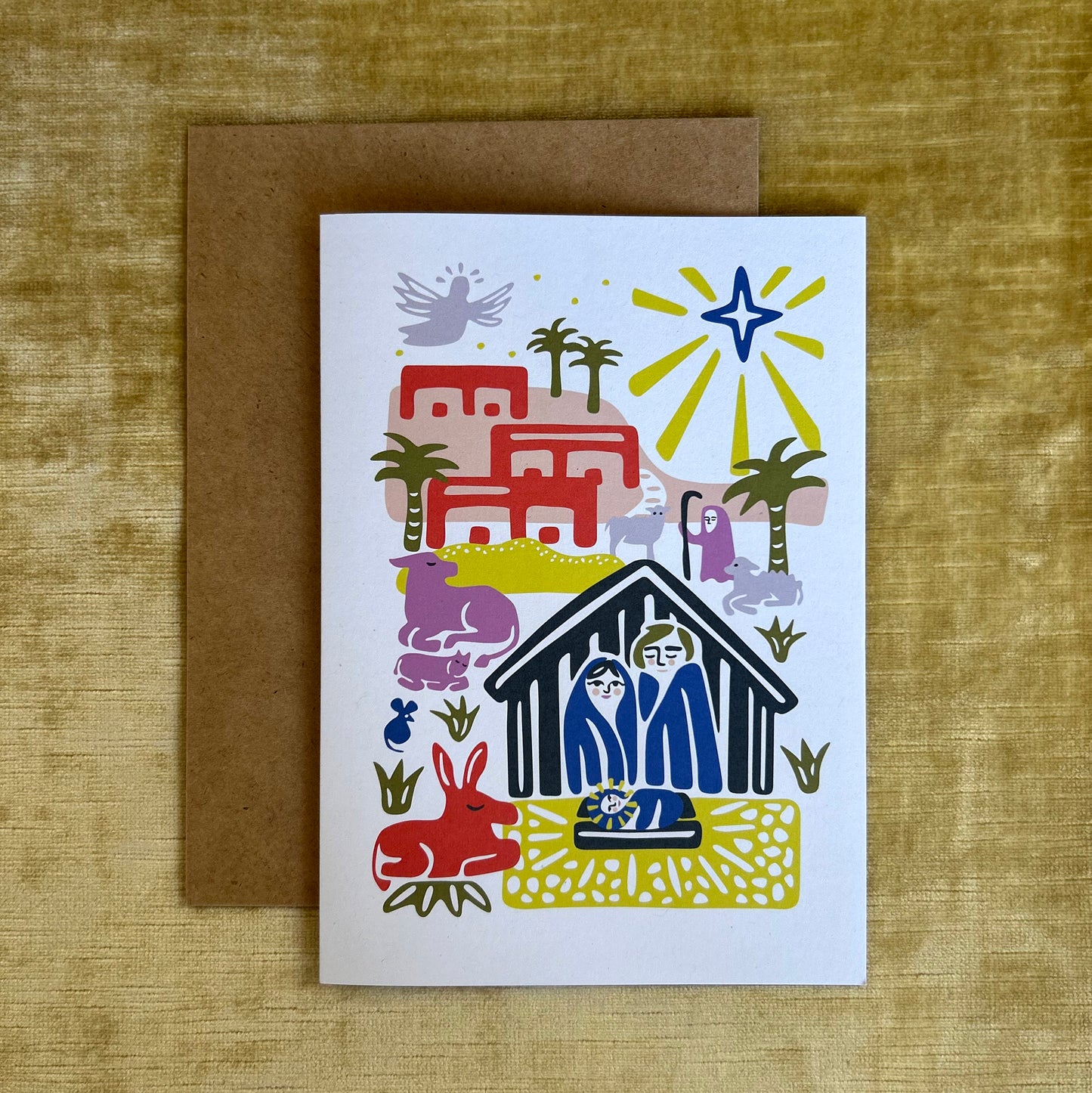 Greeting Card Featuring Modern Nativity