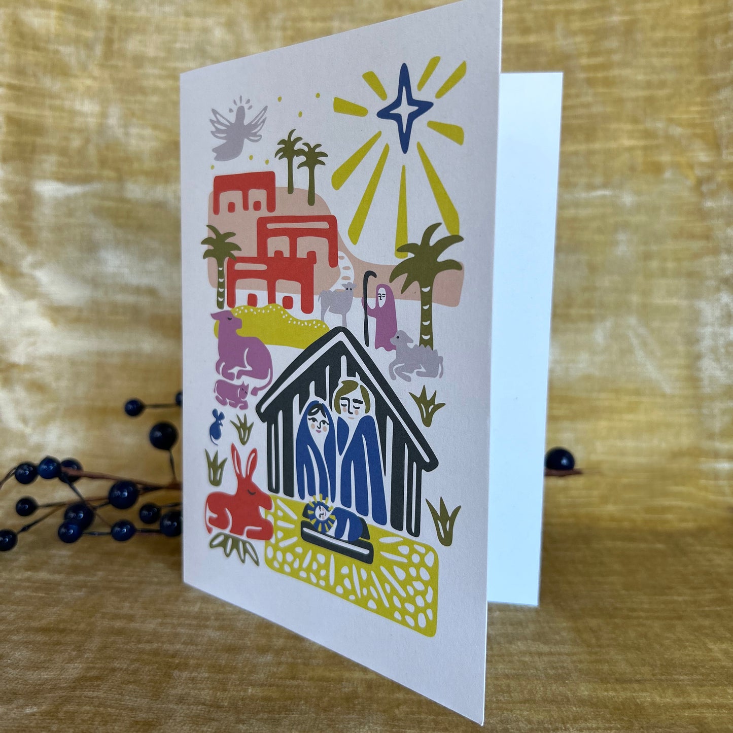 Greeting Card Featuring Modern Nativity