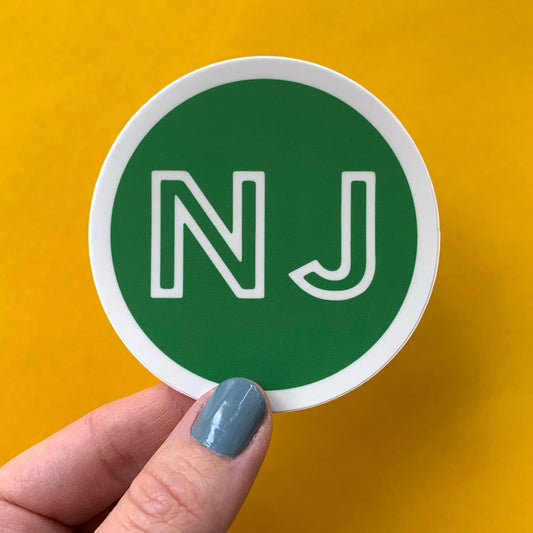 NJ Retro Green New Jersey Vinyl Decal