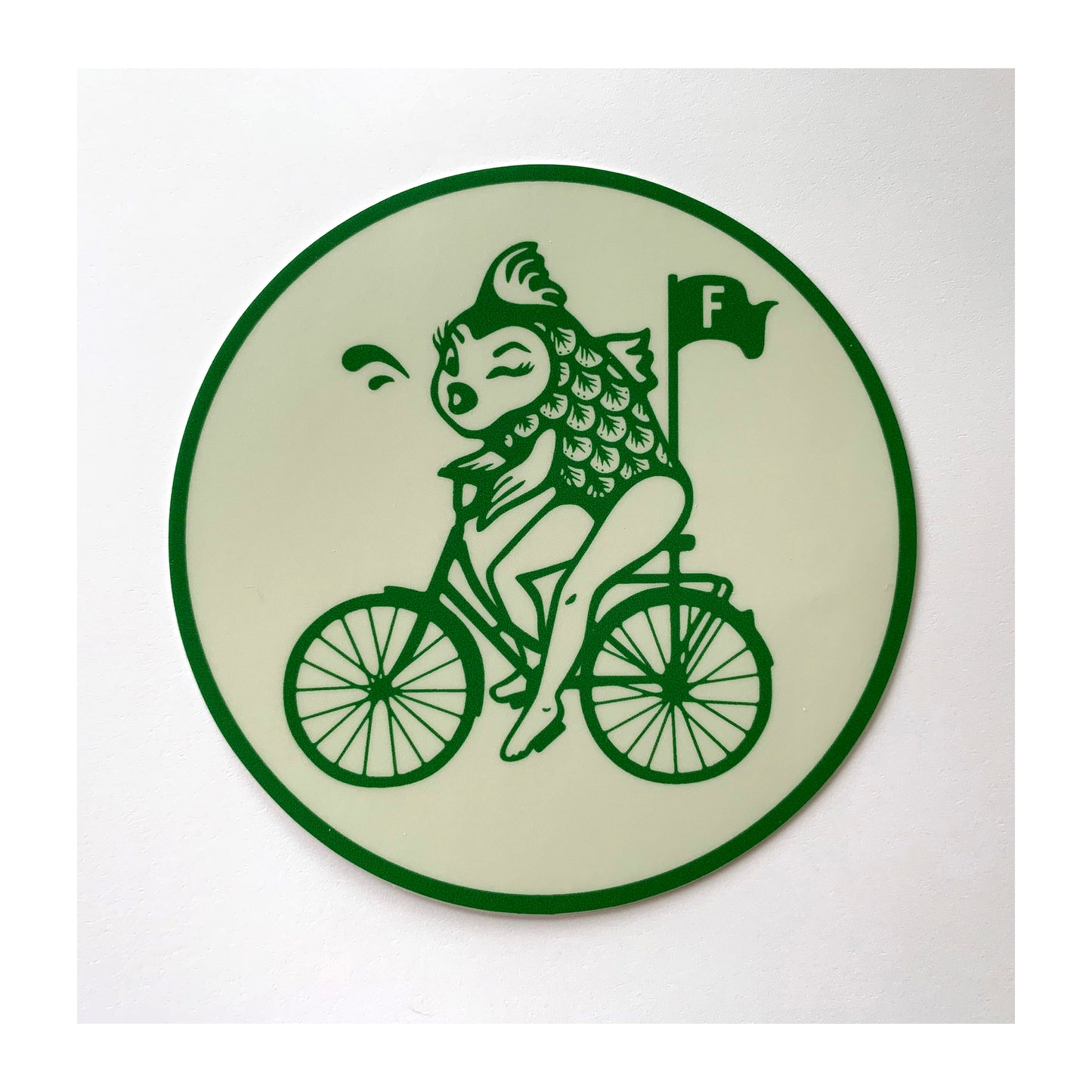 Feminist Fish on Bicycle Vinyl Decal