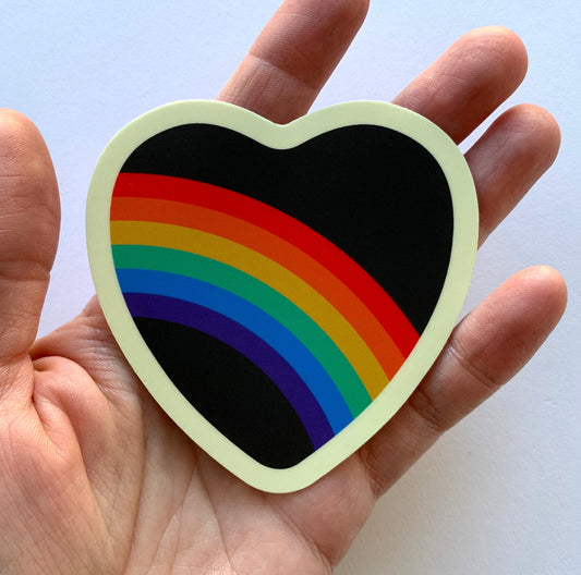 Pride Heart Rainbow Vinyl Decal