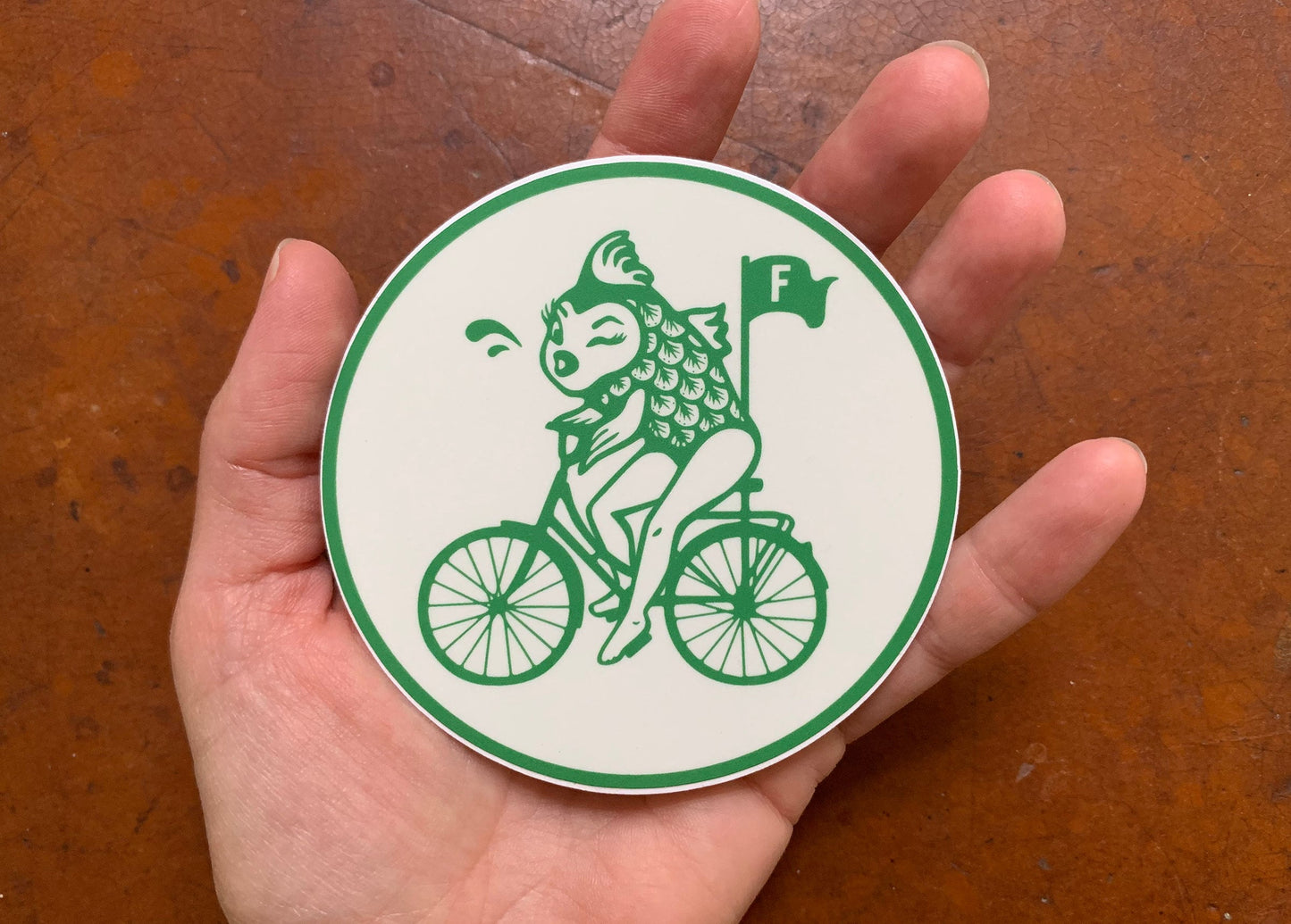 Feminist Fish on Bicycle Vinyl Decal