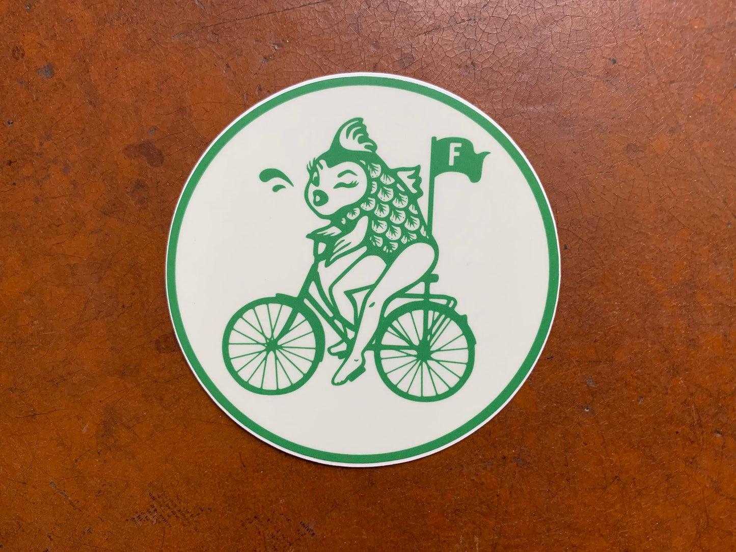 Feminist Fish on Bicycle Vinyl Decal