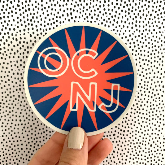 OCNJ Ocean City New Jersey Sunburst Vinyl Decal