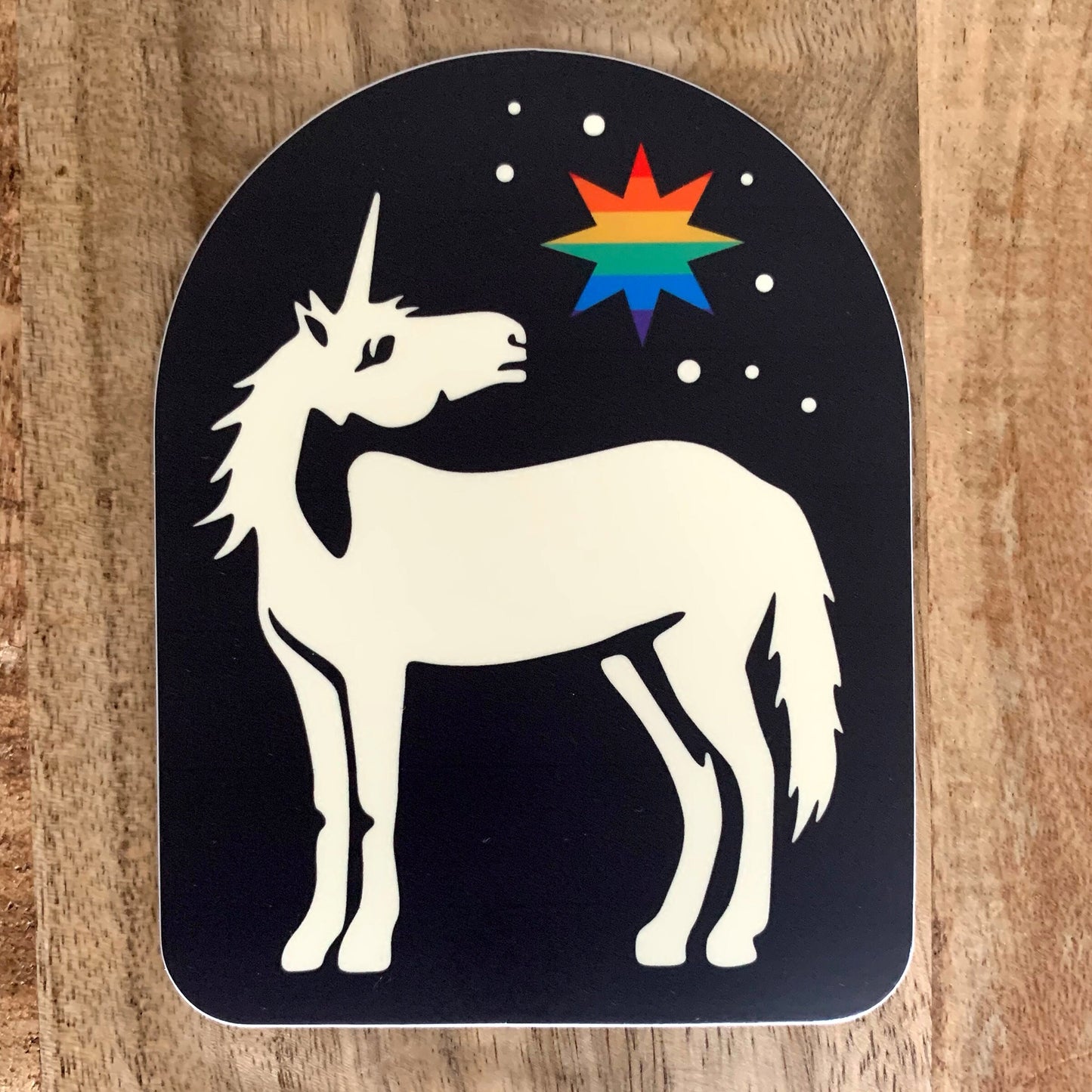 Pride Bumper Sticker - Unicorn looking at the stars and its true north - High quality vinyl decal, suitable for indoors/outdoors/bumper