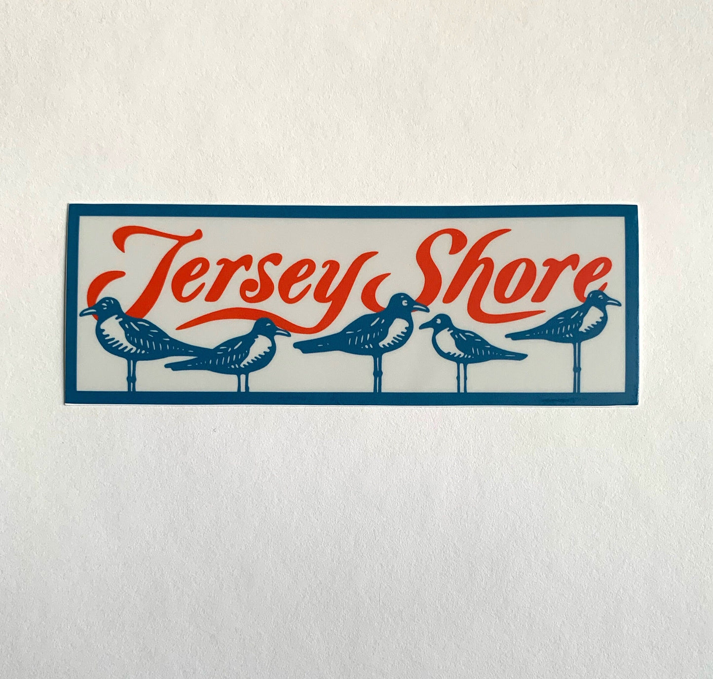 NJ Jersey Shore with Seagulls Vinyl Decal