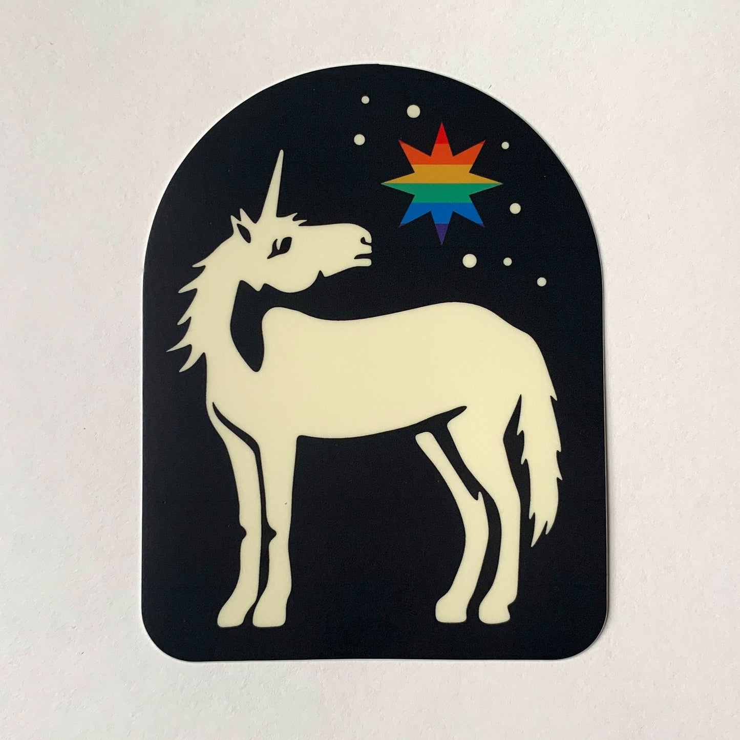 Pride Bumper Sticker - Unicorn looking at the stars and its true north - High quality vinyl decal, suitable for indoors/outdoors/bumper