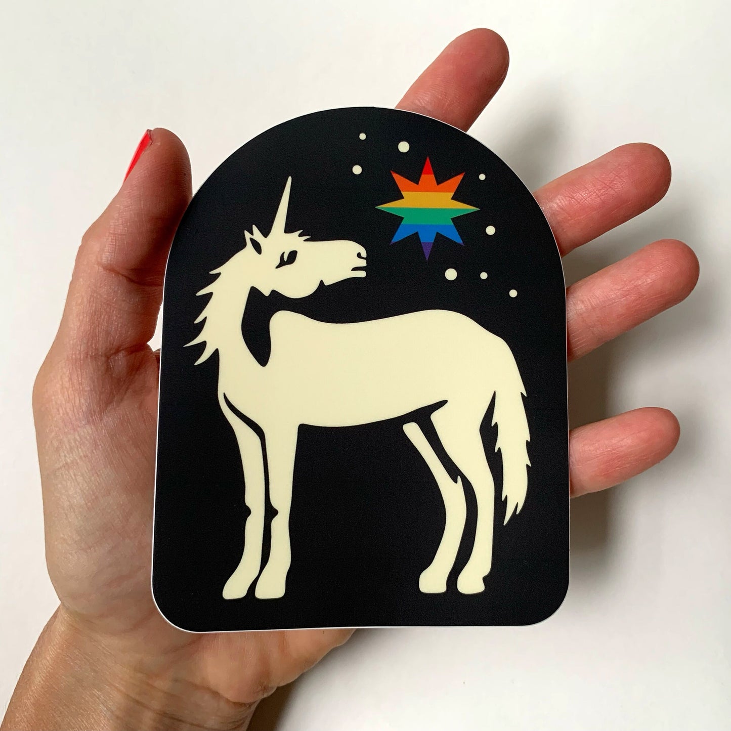 Pride Bumper Sticker - Unicorn looking at the stars and its true north - High quality vinyl decal, suitable for indoors/outdoors/bumper